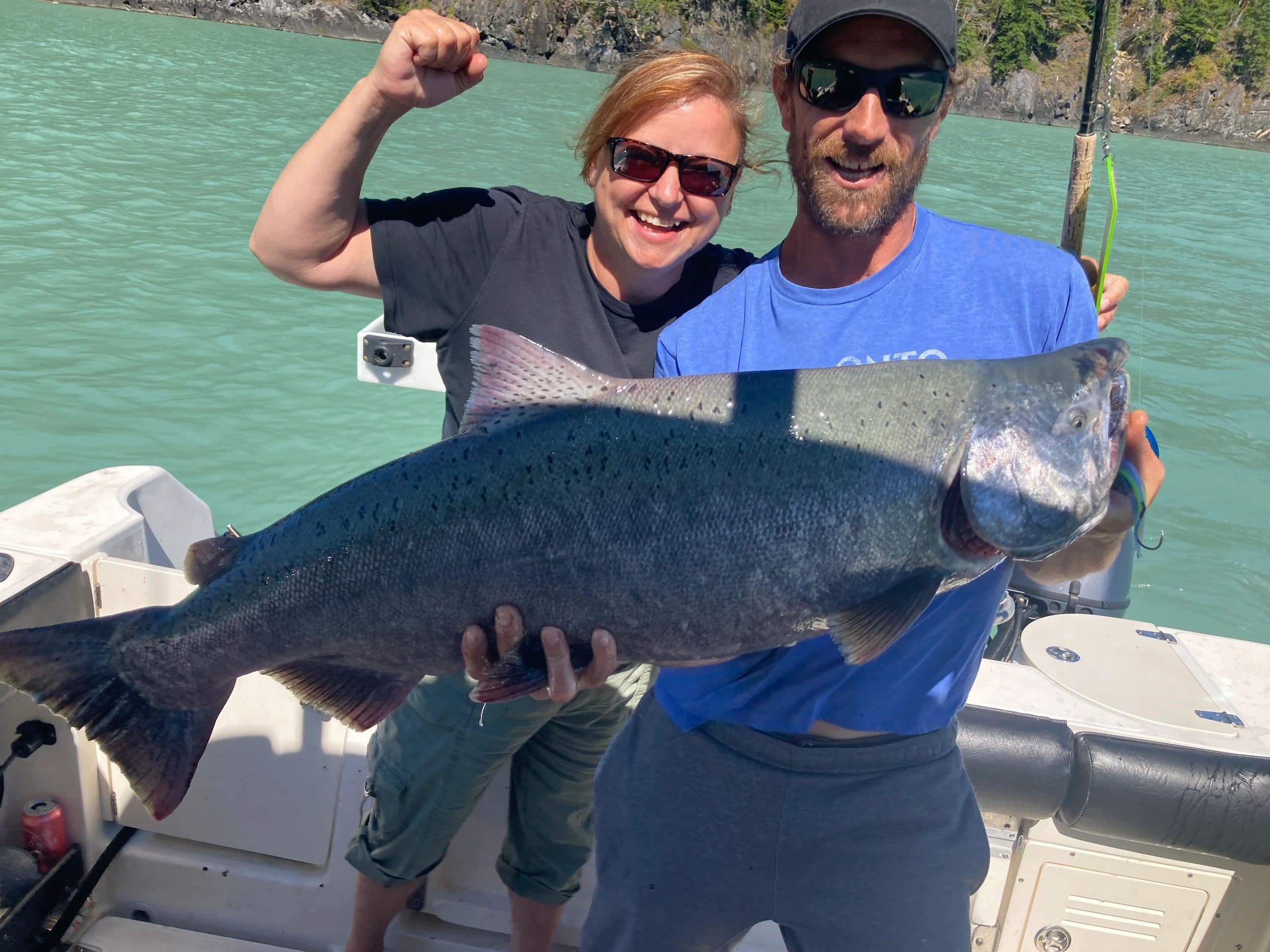 Couple with chinook salmon catch
