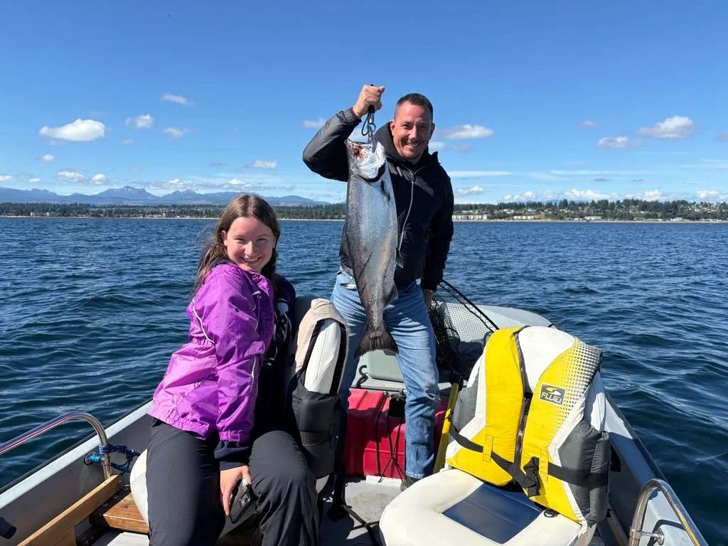 Father and Daughter with Chinook
