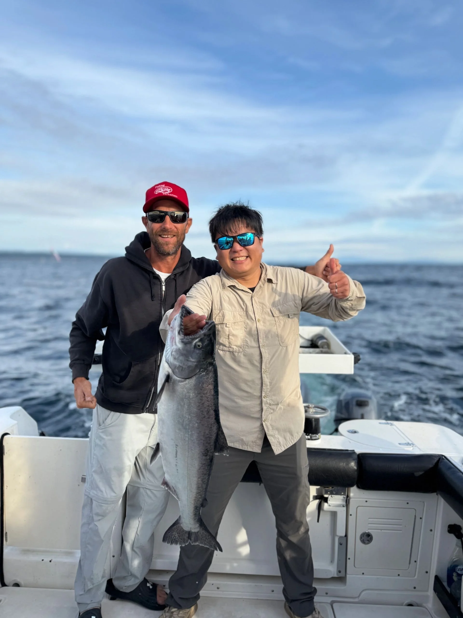 Guest and Guide with Chinook Thumbs Up