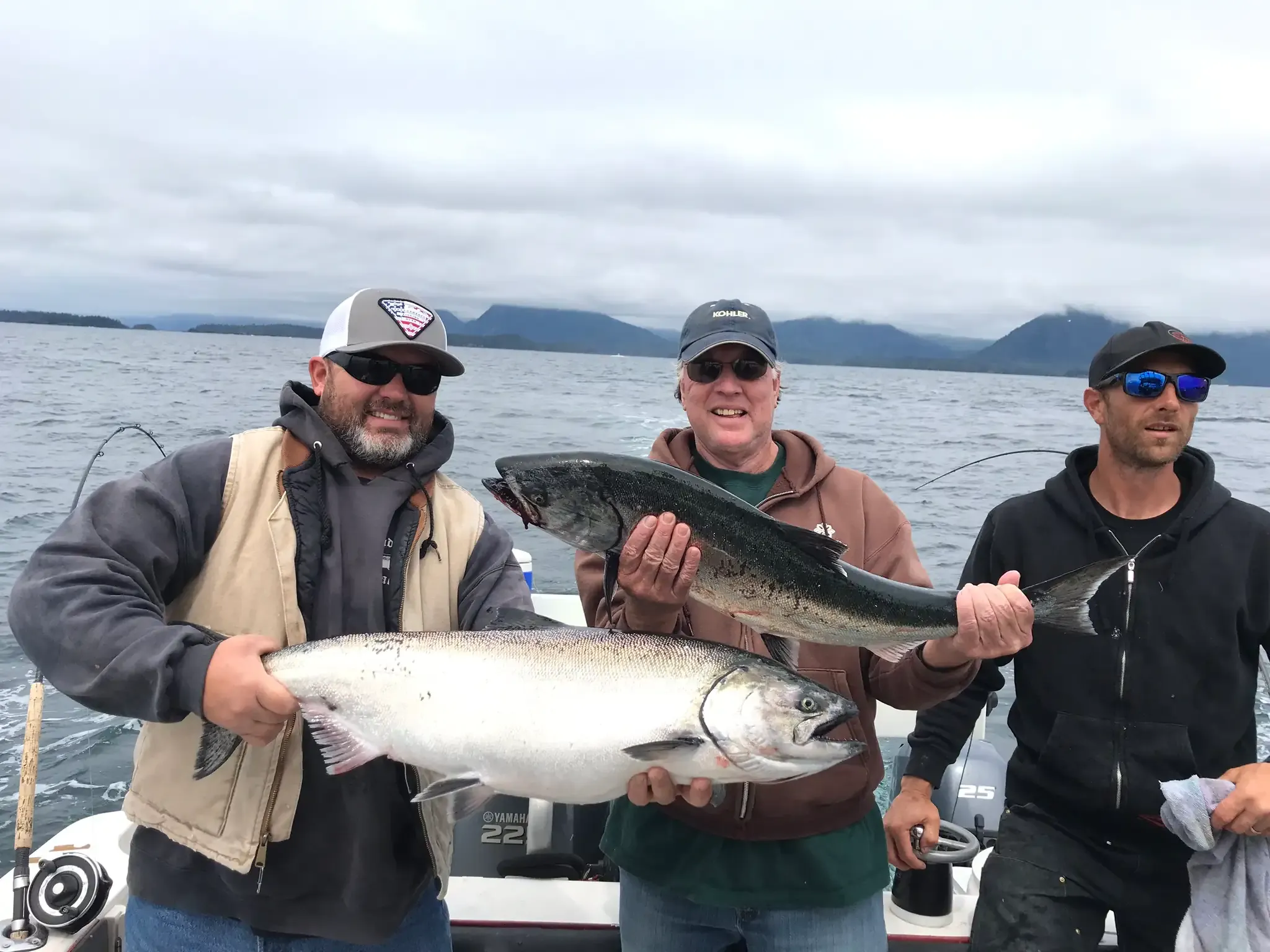 Three Anglers with Trophy Chinook Mountains