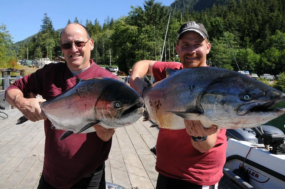 Big Salmon Catch Browns Bay Vancouver Island