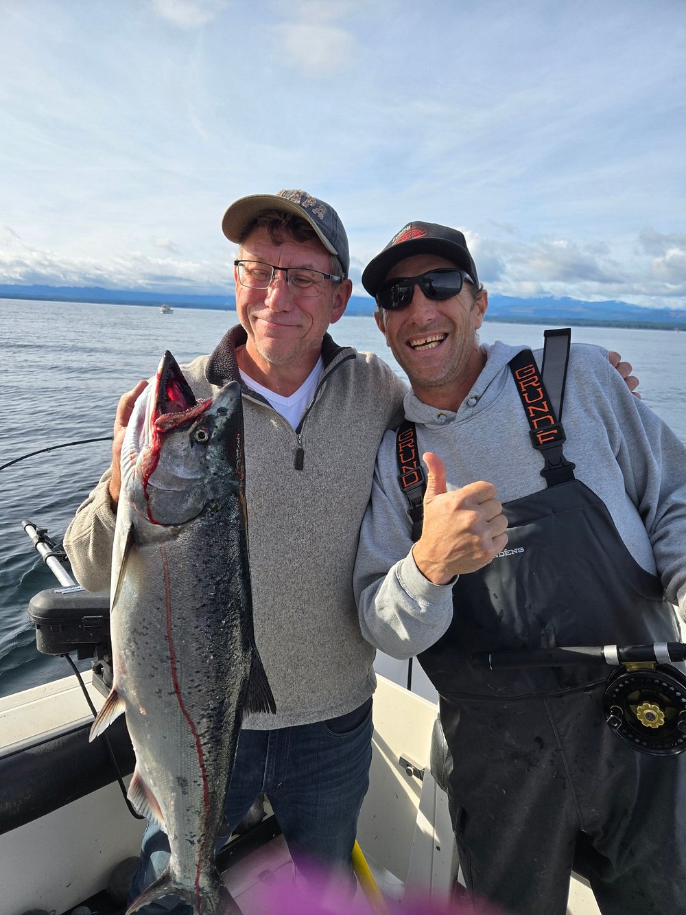 Friends Salmon Fishing Thumbs Up